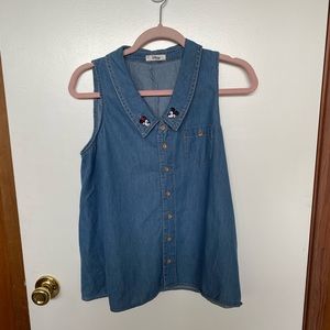 Disney chambray trapeze top